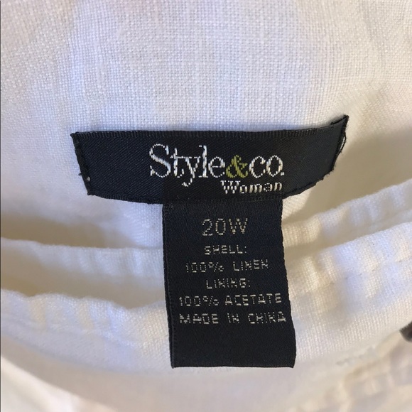STYLE & CO. Plus Size Linen Capris White Size 20W - Picture 7 of 11